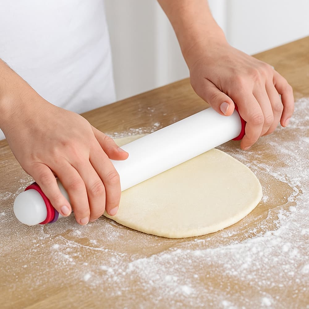 Rolo Para Massa Ajustável Nivelador Profissional Régua Abrir Massas Aço Inox Cozinha Confeitaria