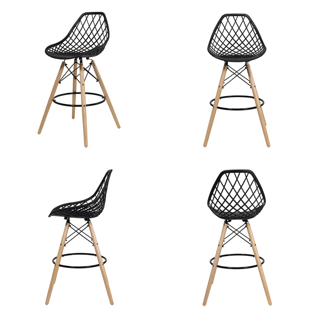 Kit 2 Banquetas Kaila com Base Madeira para Bancada e Área Gourmet - Seat&co