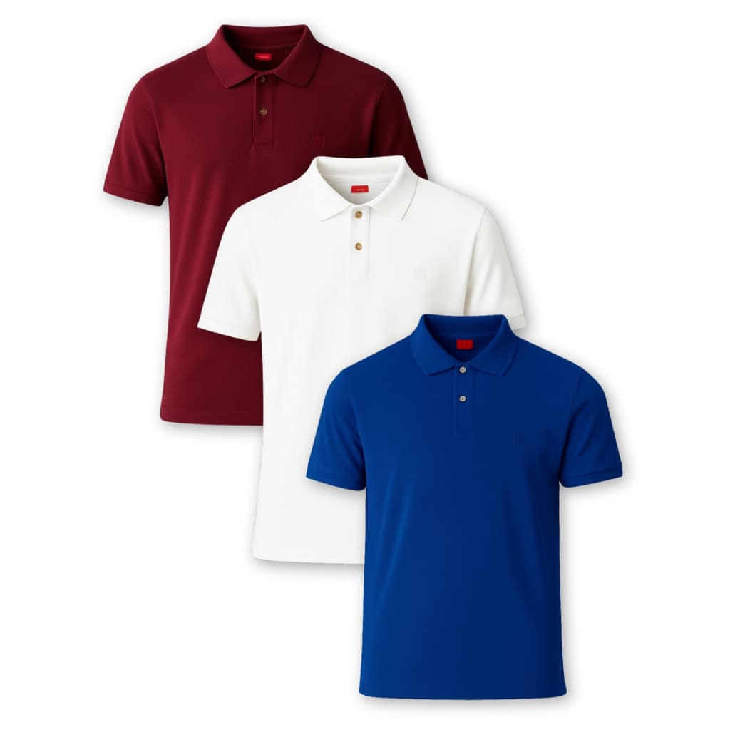 Kit 3 Camisa Polo Camiseta masculina Gola Polo Algodão piquet