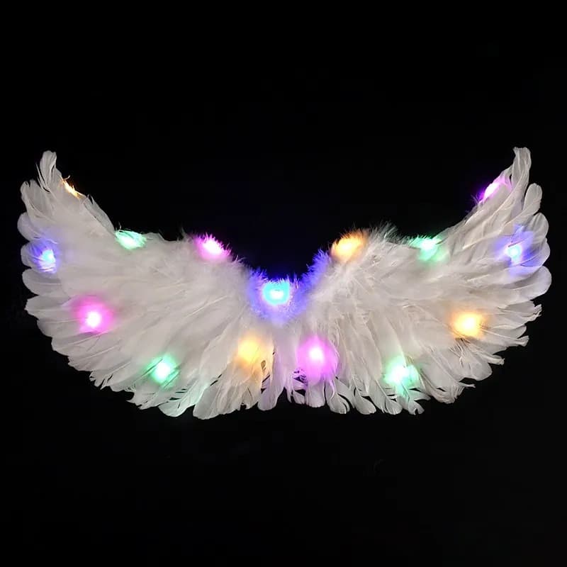 Kit 12 asa de anjo infantil com led carnaval, festa, fantasia