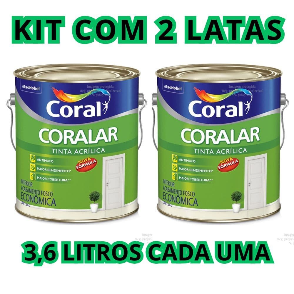 Tinta de Parede Acrílica Coralar Antimofo Galão 7,2 Litros Cor Branco - Coral