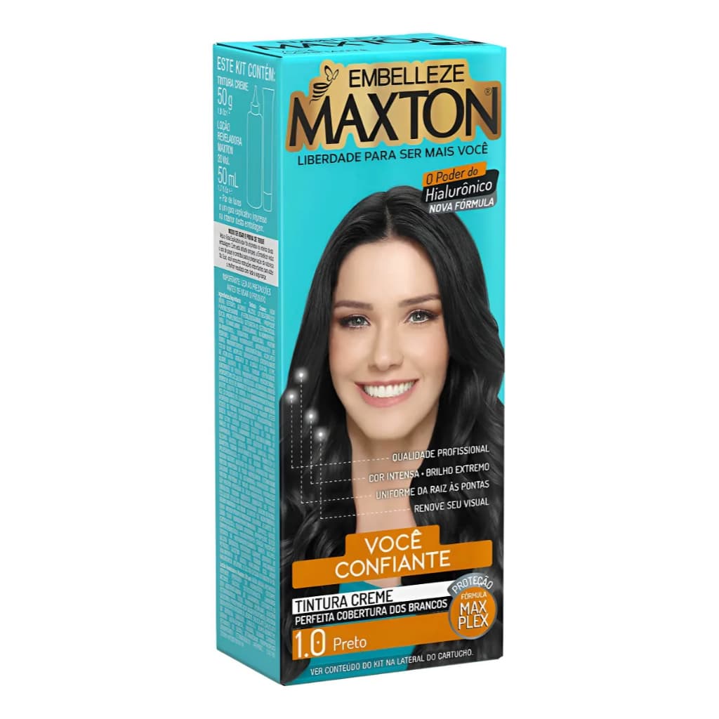 Tintura Tinta Cabelos Maxton Creme  1.0 Preto