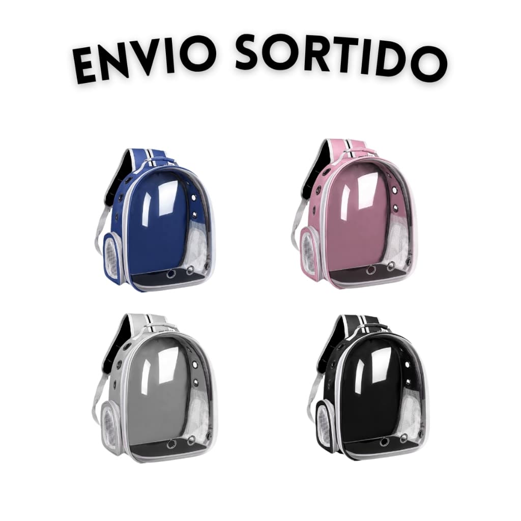 Mochila Pet Cápsula Visão Transparente 45cm Cores Sortidas Bag Transporte Cão Gato Cachorros