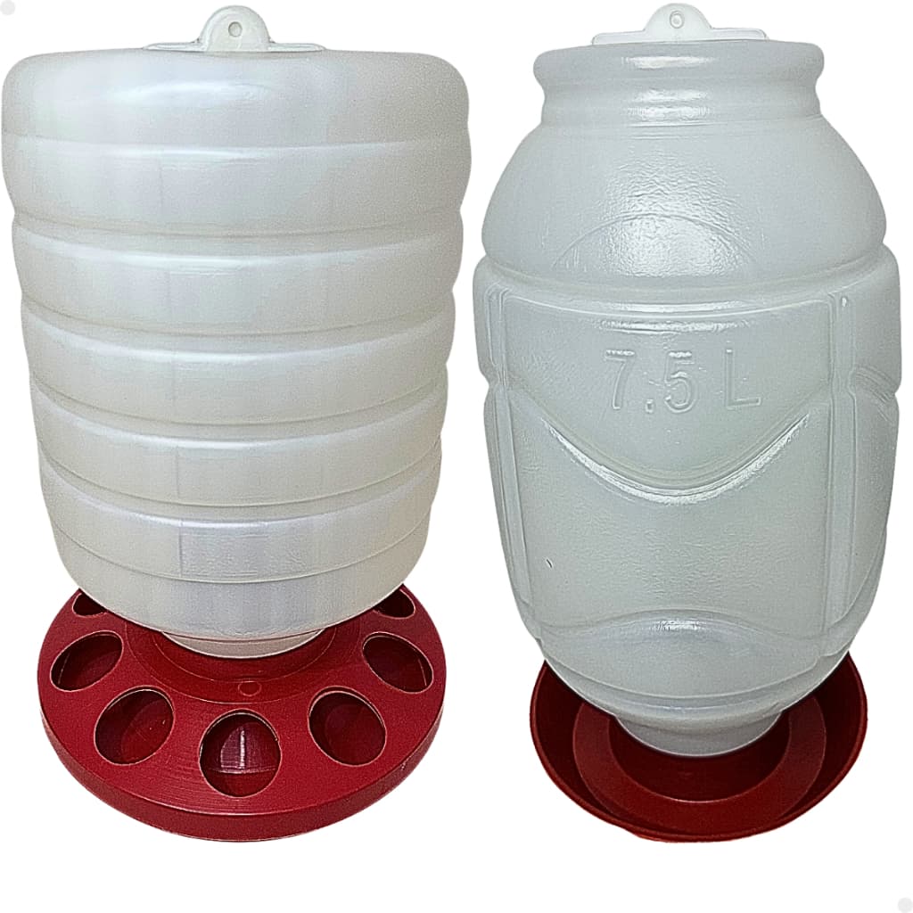 Kit Comedouro Automático Aves 5kg E Bebedouro Galinheiro Granja Grande 7,5Lts