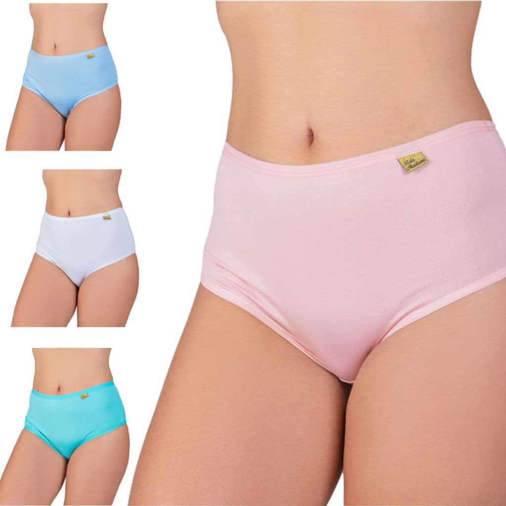 Kit 4 Calçolas Femininas Cintura Alta Confortável Lisa Sem Estampa Moda Íntima