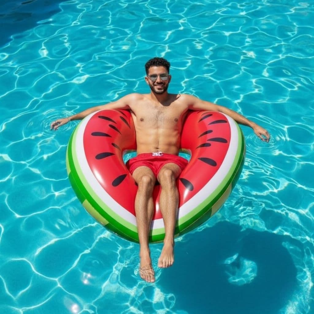 Boia Redonda Melancia 120cm Grande Inflável Piscina Praia Gigante Circular