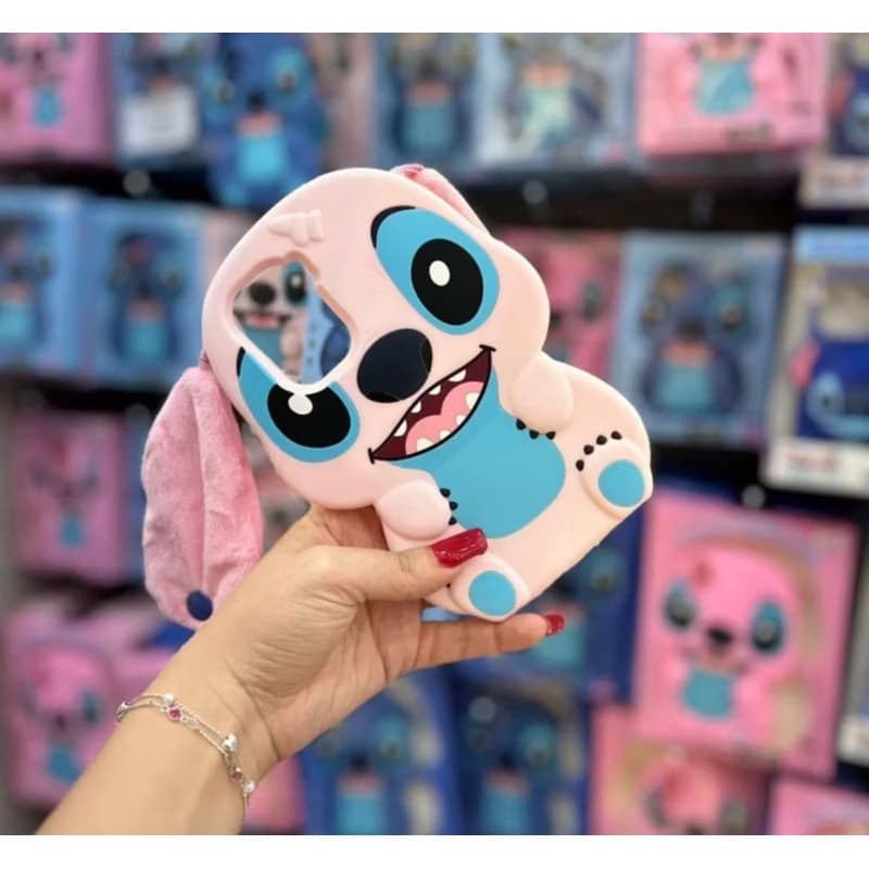 Capa Lilo & Stitch Rosa Iphone13,Iphone14,IPhone 15