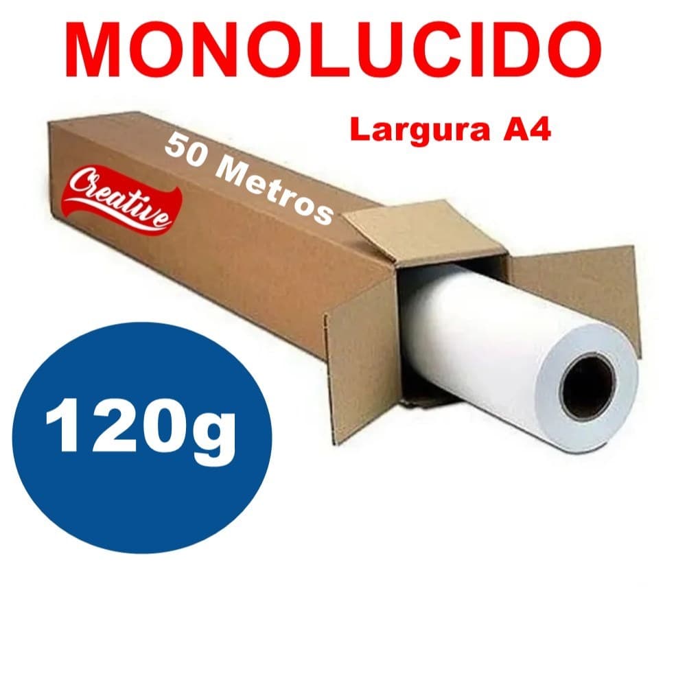 Papel Monolucido Branco Quente Bobina A4 Com 50 Metros Creative Produtos - Novidade