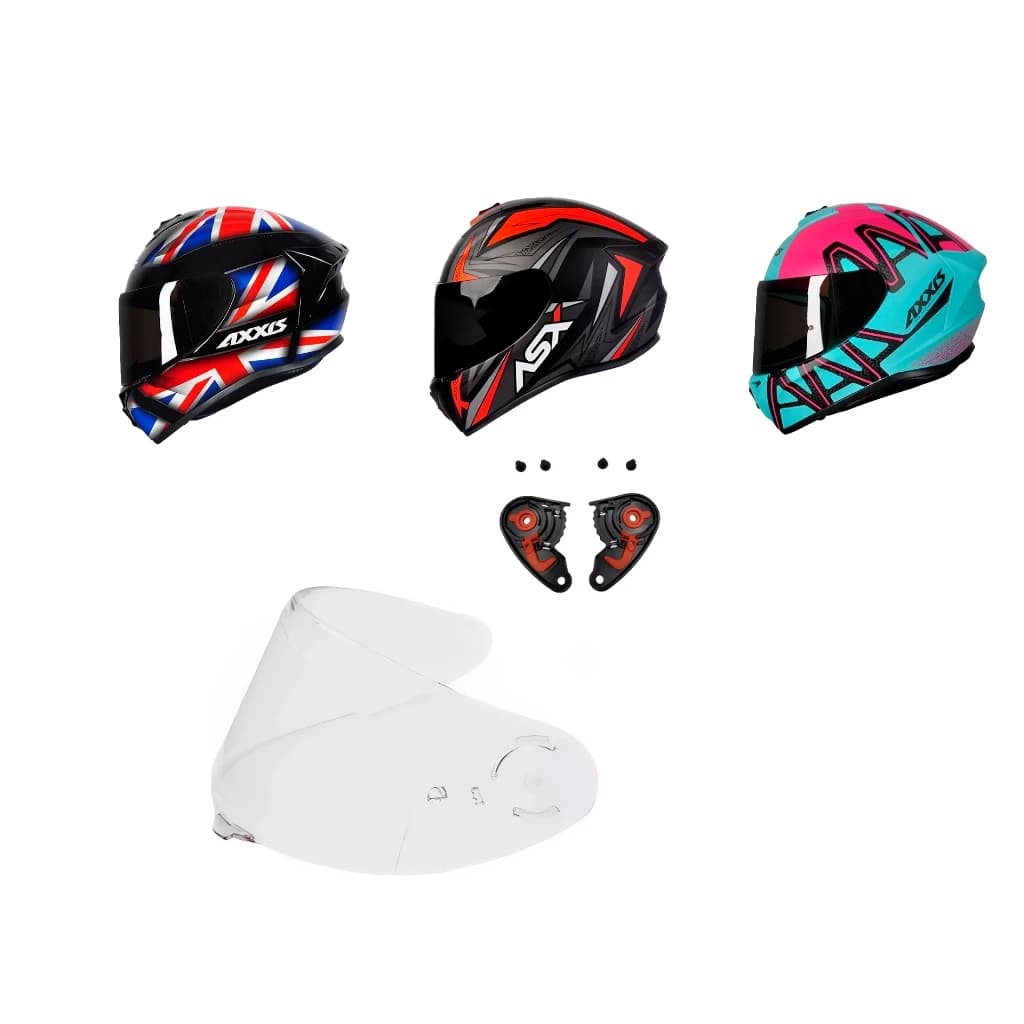 Viseira Para Capacete Axxis V18 / ASX V18B Cristal + Reparo Paralelo Polivisor