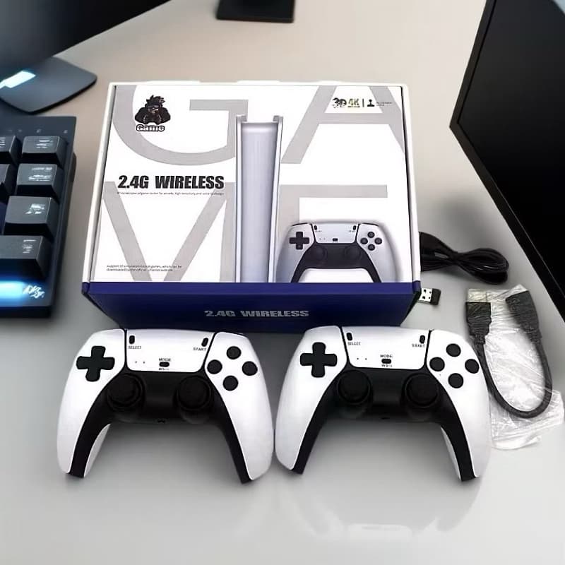 Game Stick Retrô M15 PRO 4K Jogos Clássicos 2 Controles Sem Fio