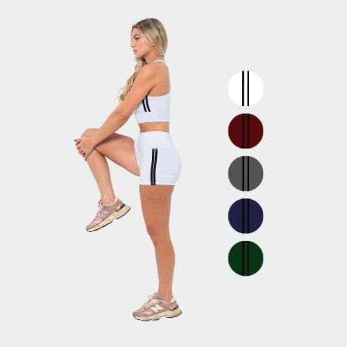 Conjunto Fitness Feminino Top + Shorts Listras Soul Street