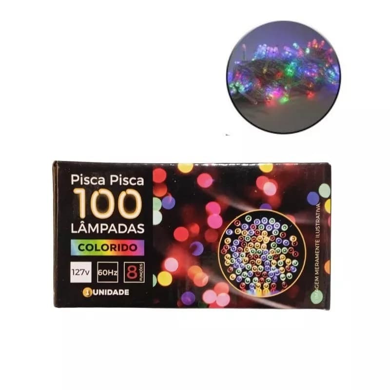 Pisca pisca 100 lâmpadas 9m 8 funções 220v
