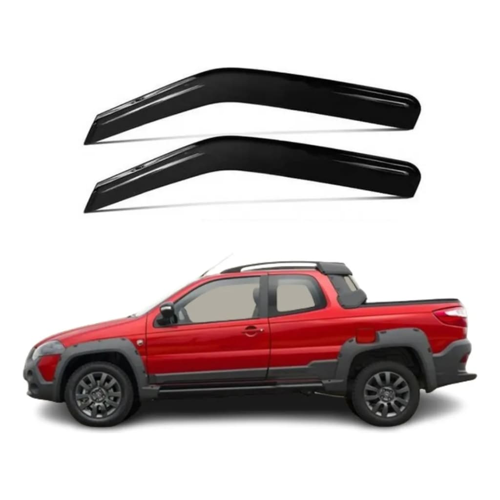 Jogo Calha Chuva Defletor Palio/Strada 96 A 16 2PTS Preto/Fume 40.002A Ecoflex