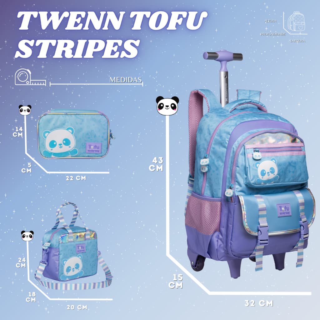 Kit Mochila Rodinhas Pandinha Original 2026