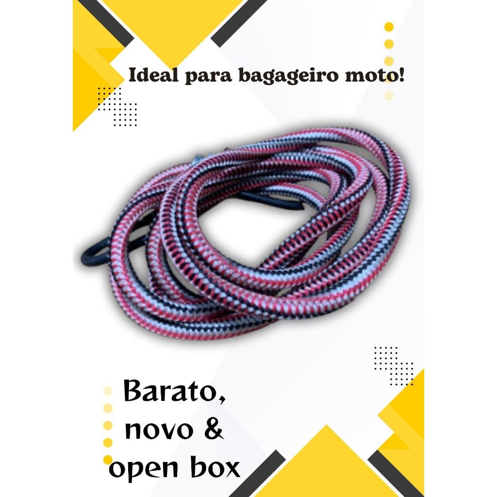 🏍️🚨 Corda para Bagageiro de Moto 1,35m 💥 Elastica Resistente para Amarracao de Carga Moto