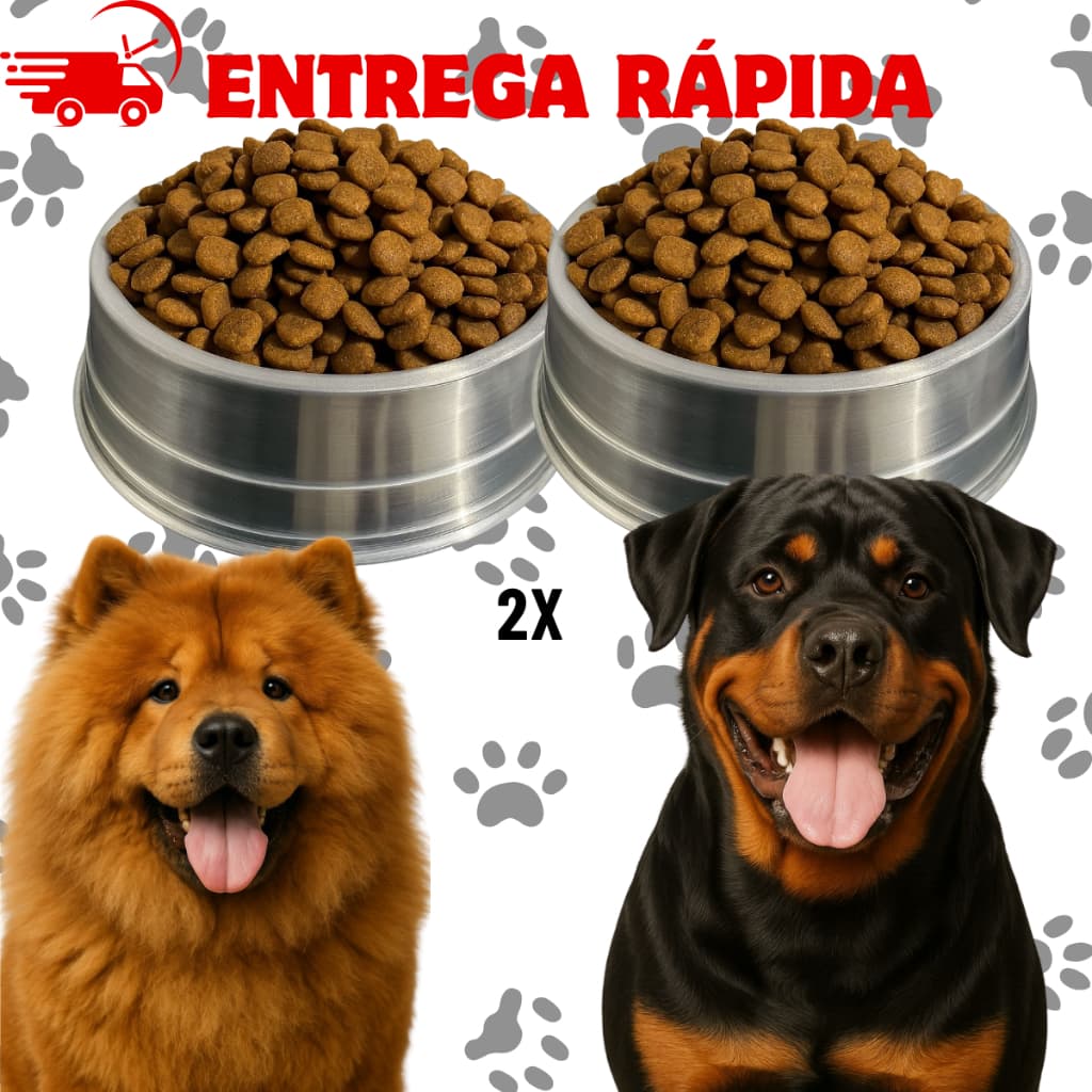 Prato de Alumínio para Cachorro 2000ml com Borda Reforçada