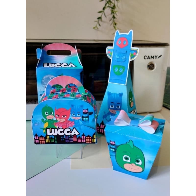 PEGUE E MONTE - Caixinhas Pj masks - Festa - lembrancinha