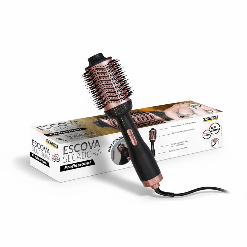 Escova Secadora Profissional Bivolt 1300W Alisadora Portatil Secagem Rapida