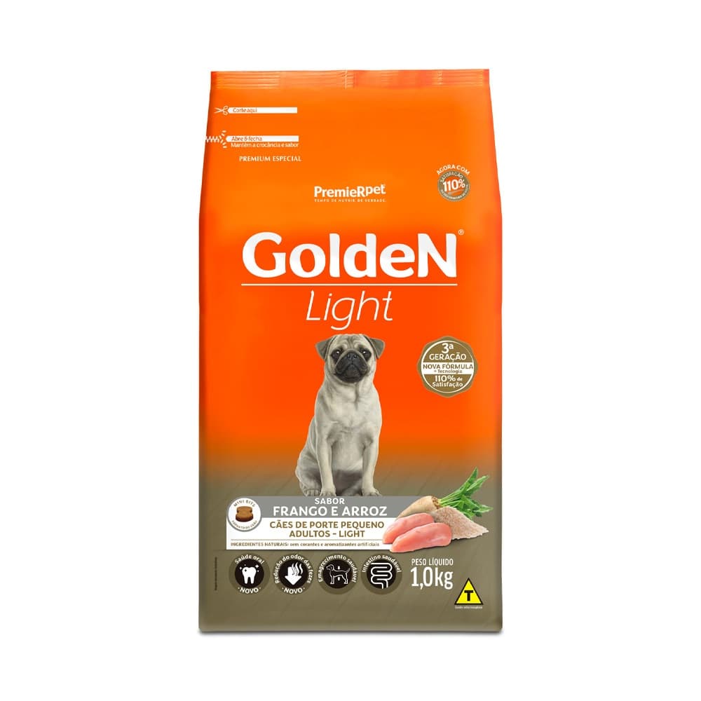 Golden Light Cães Adultos Porte Pequeno(Mini Bits) Frango e Arroz