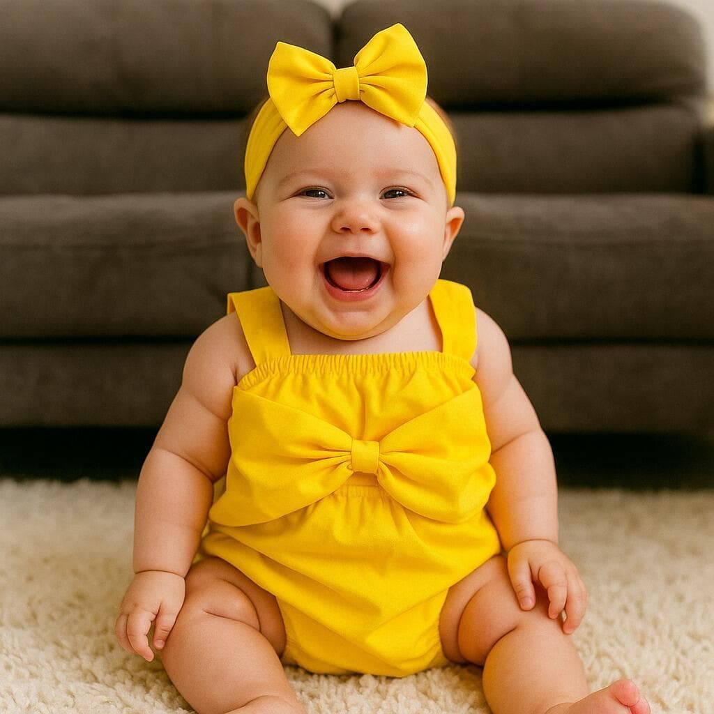 Roupa de Bebê Cropped, Short e Faixa