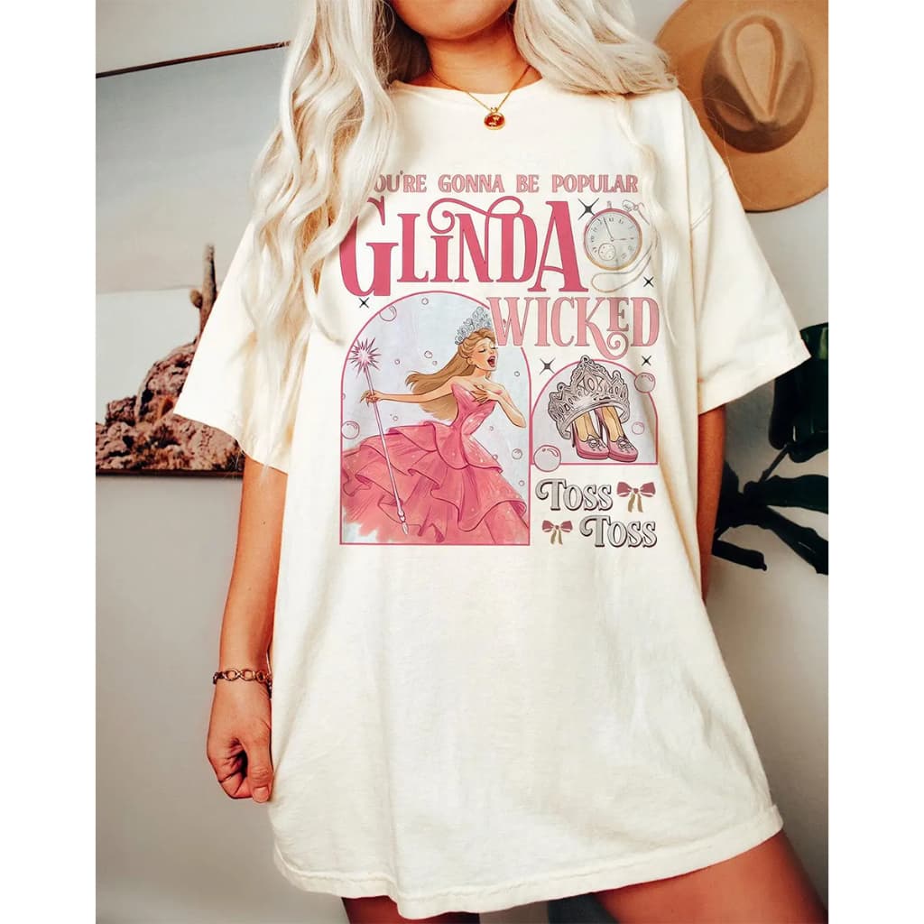 Camiseta Basica e OVERSIZED Wicked Glinda Toss Princesa Filme Ariana Grande Unissex - Darknezz