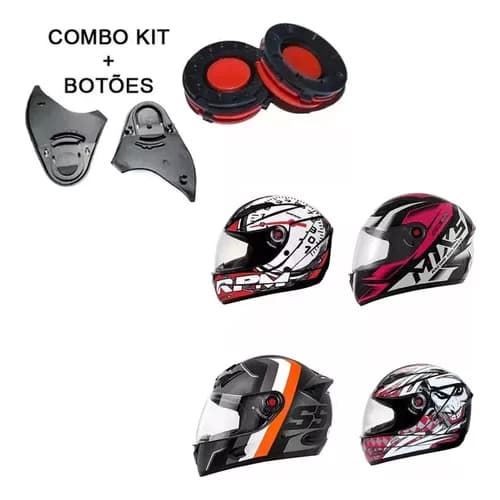 Reparo Capacete Mixs Fokker Mx5 + Botão Polivisor
