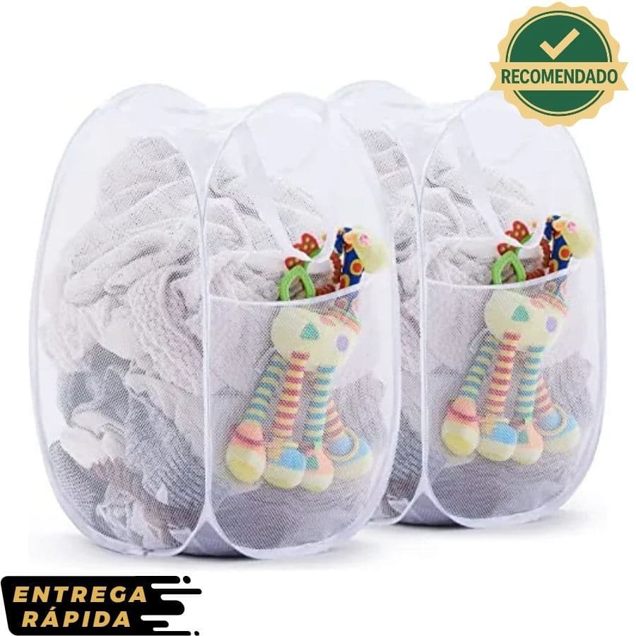 Cesto Roupa Suja Leve Nylon Pop-Up Dobrável Ventilado Grande Capacidade Portátil Envio Imediato