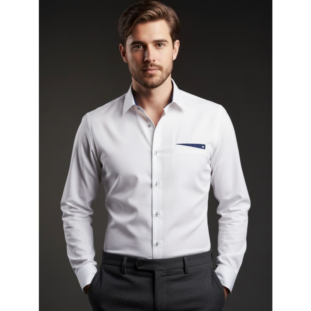Camisa Social Masculina Manga Longa Slim Fit Com Elastano Premium Camisa Para Escritório
