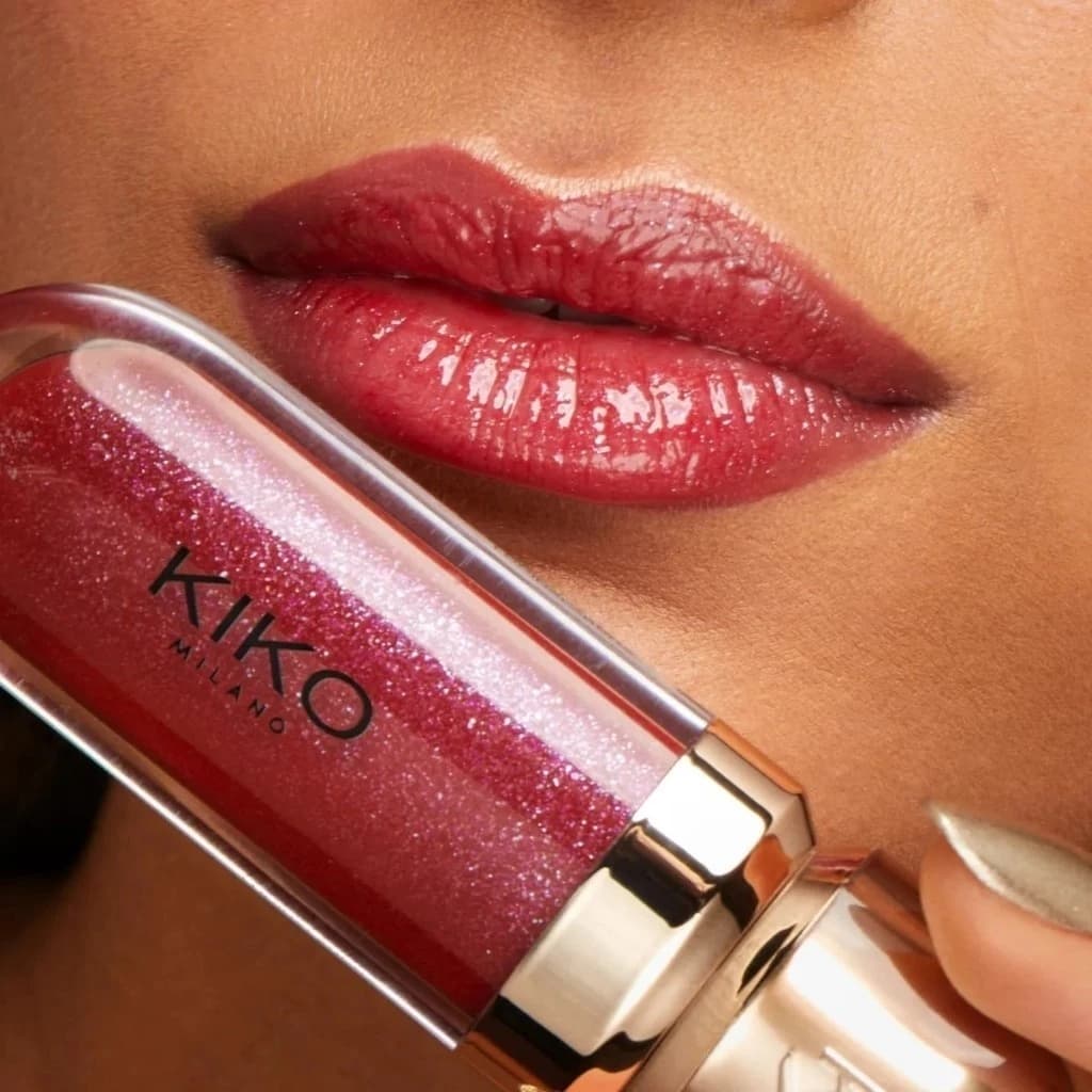 NOVO Gold Reflections 3D Hidra Lips Gloss Kiko Milano Ouro Rosa