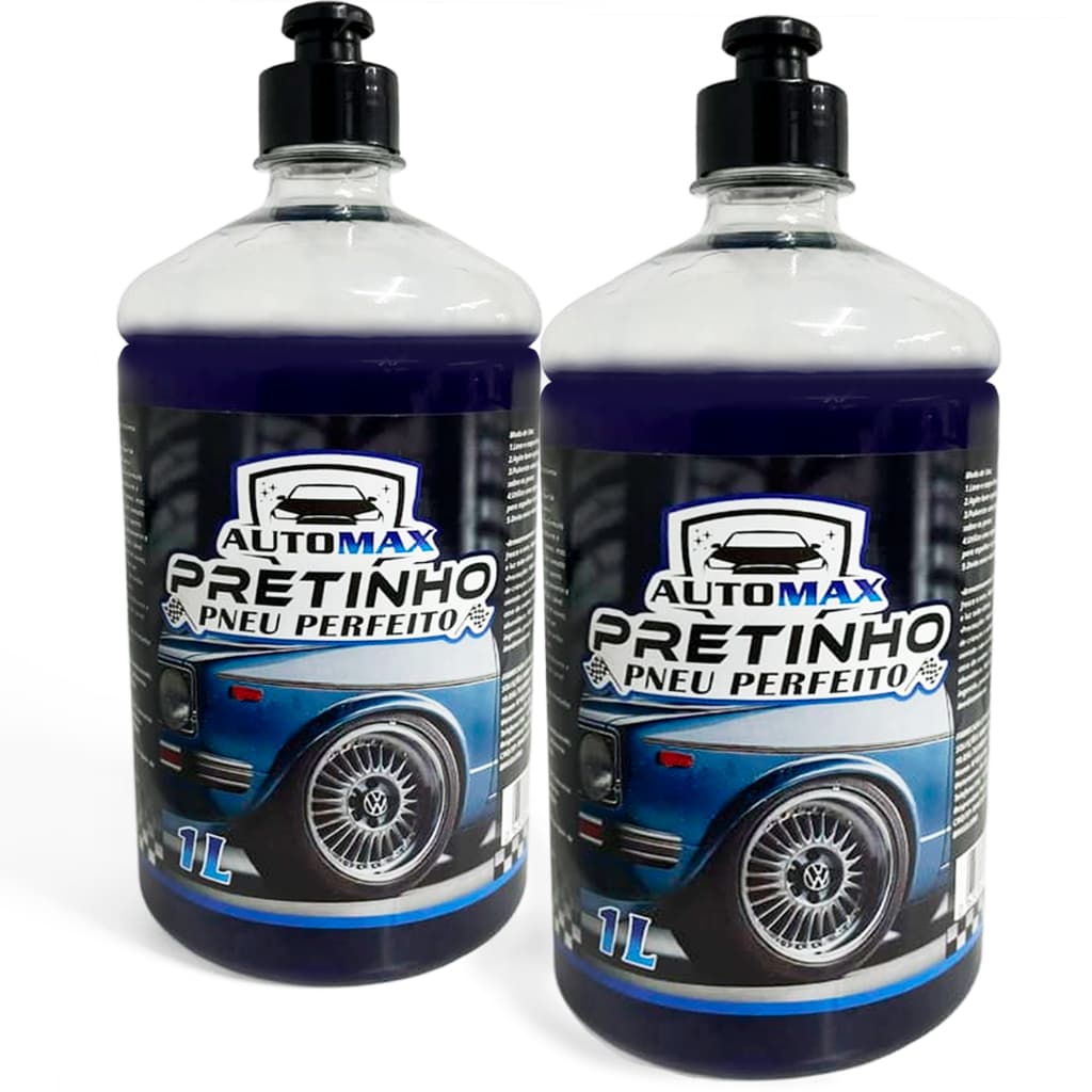 Pretinho de Pneu 1 Litro Automax Revitalize Seus Pneus Brilho para Pneus Limpeza