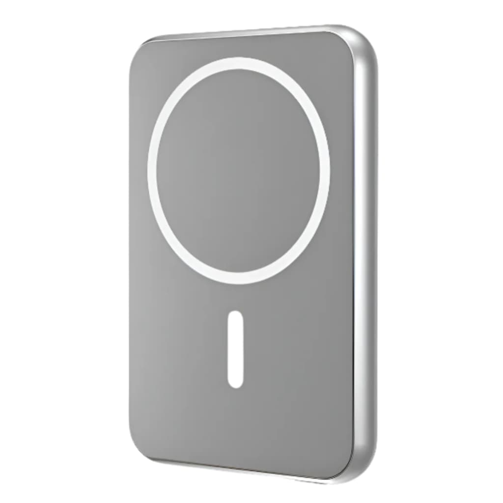 Power Bank Geonav 5000mAh 20W USB-C Magnético Prata – Carregamento por Indução