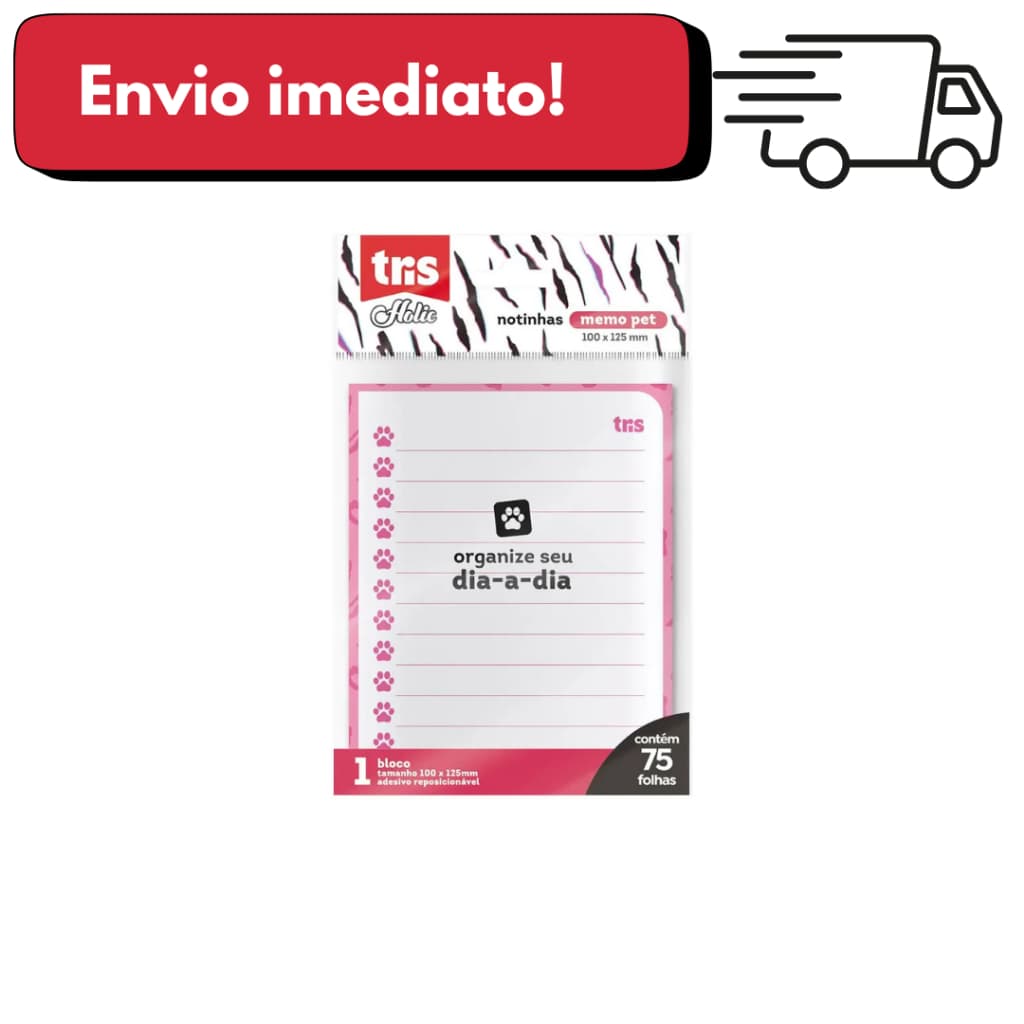 Notas Autoadesivas Memo Note HOLIC PETS – TRIS | 1 Bloco com 75 Folhas