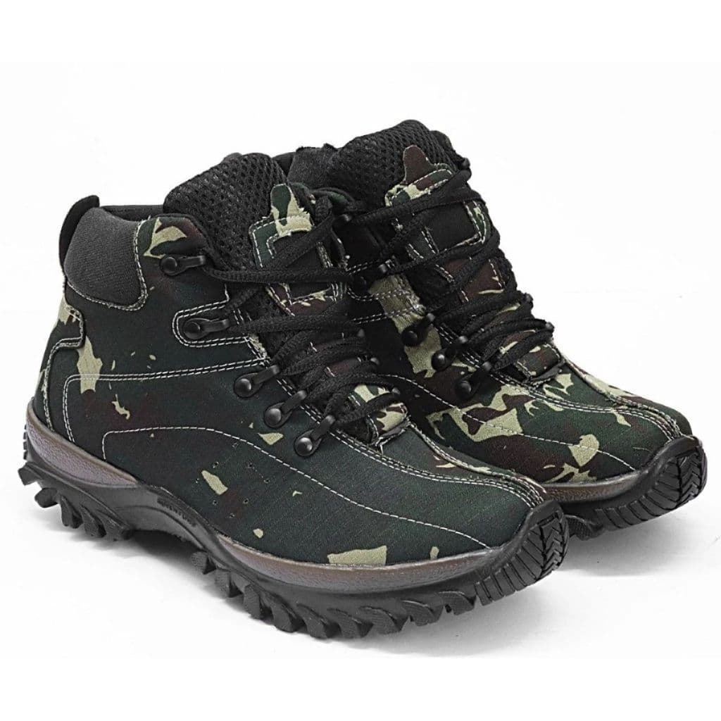 Bota Masculina Segurança Confortável Coturno Air Soft Resistente Leve Militar Camuflado