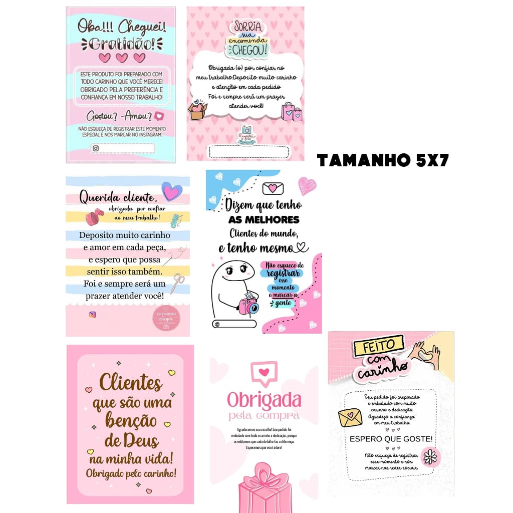 100 Card de agradecimento ao cliente