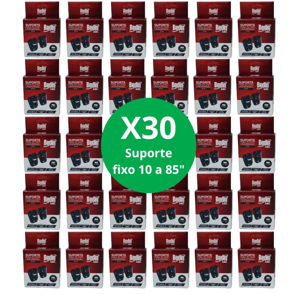 Kit 30 Suportes Fixo Para TV Universal 10 A 85 Polegadas