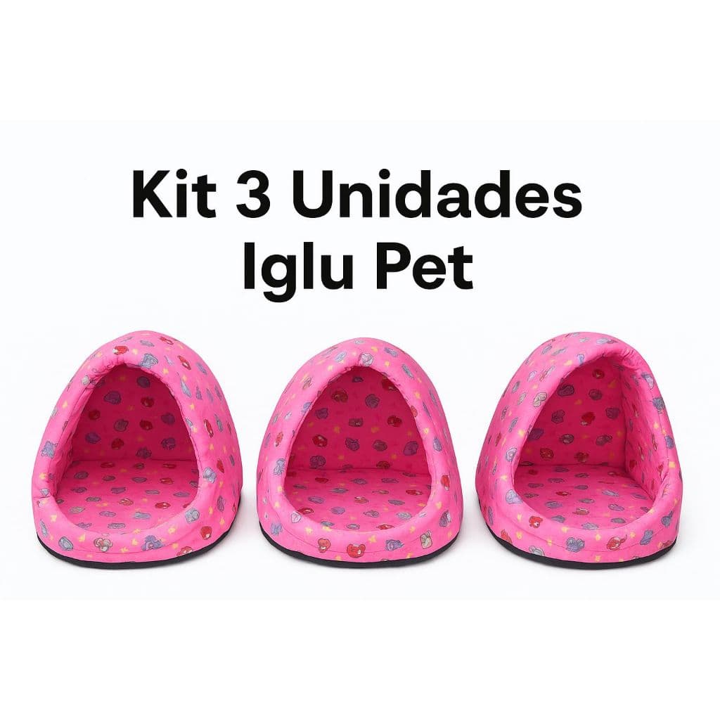 Kit 3 Camas Iglu Pet Caminha de Cachorro Gato Lavável Impermeável Pequeno Media Grande (Oxford)