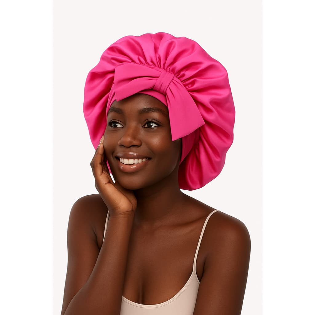 Nova Touca De Dormir Sólido De Cetim Com Faixa Elástica Para Mulheres Touca De Cetim Acessórios Cabelo  Antifrizz beleza
