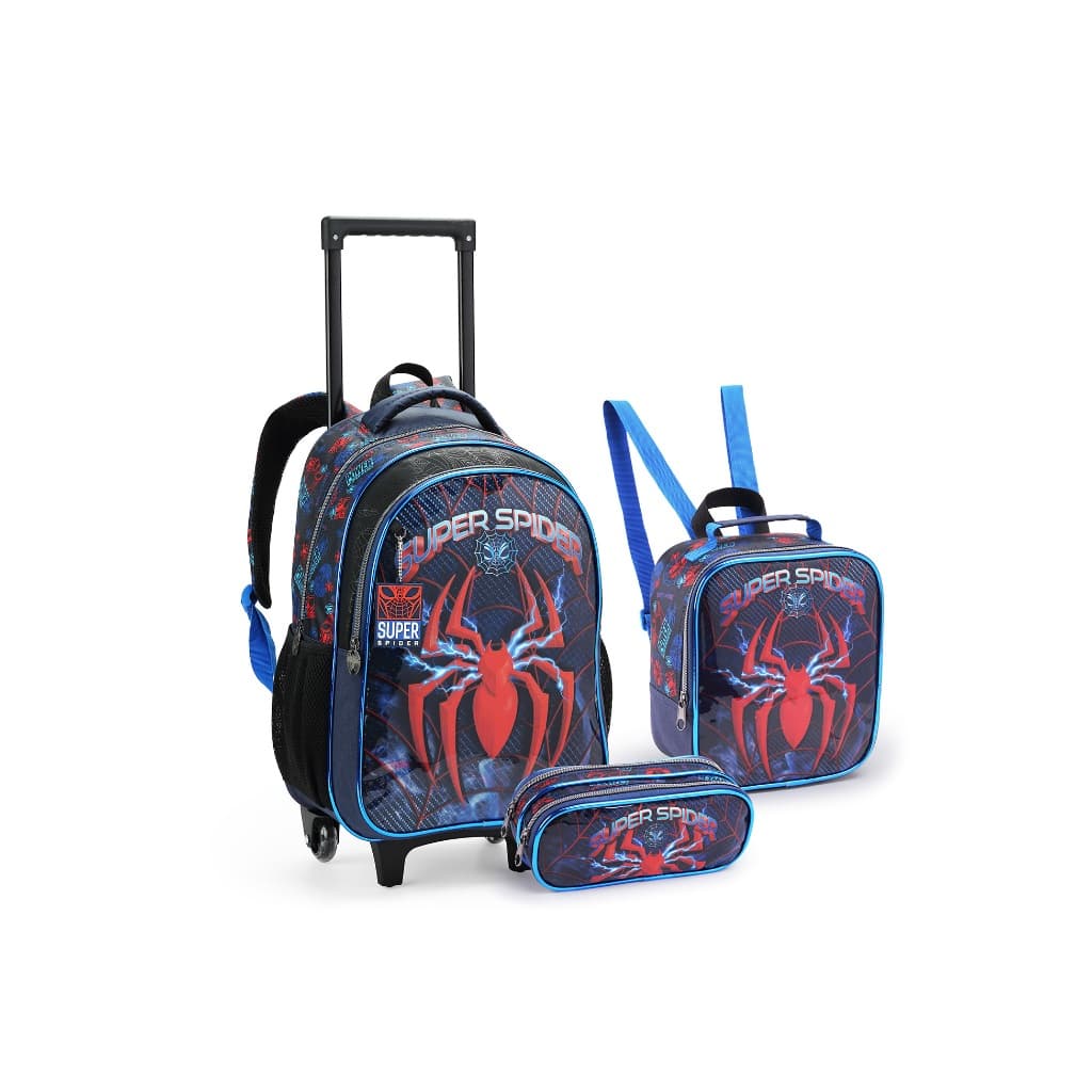 kit de mochila infantil escolar com lancheira estojo modelos lindos novos resistente otima qualidade