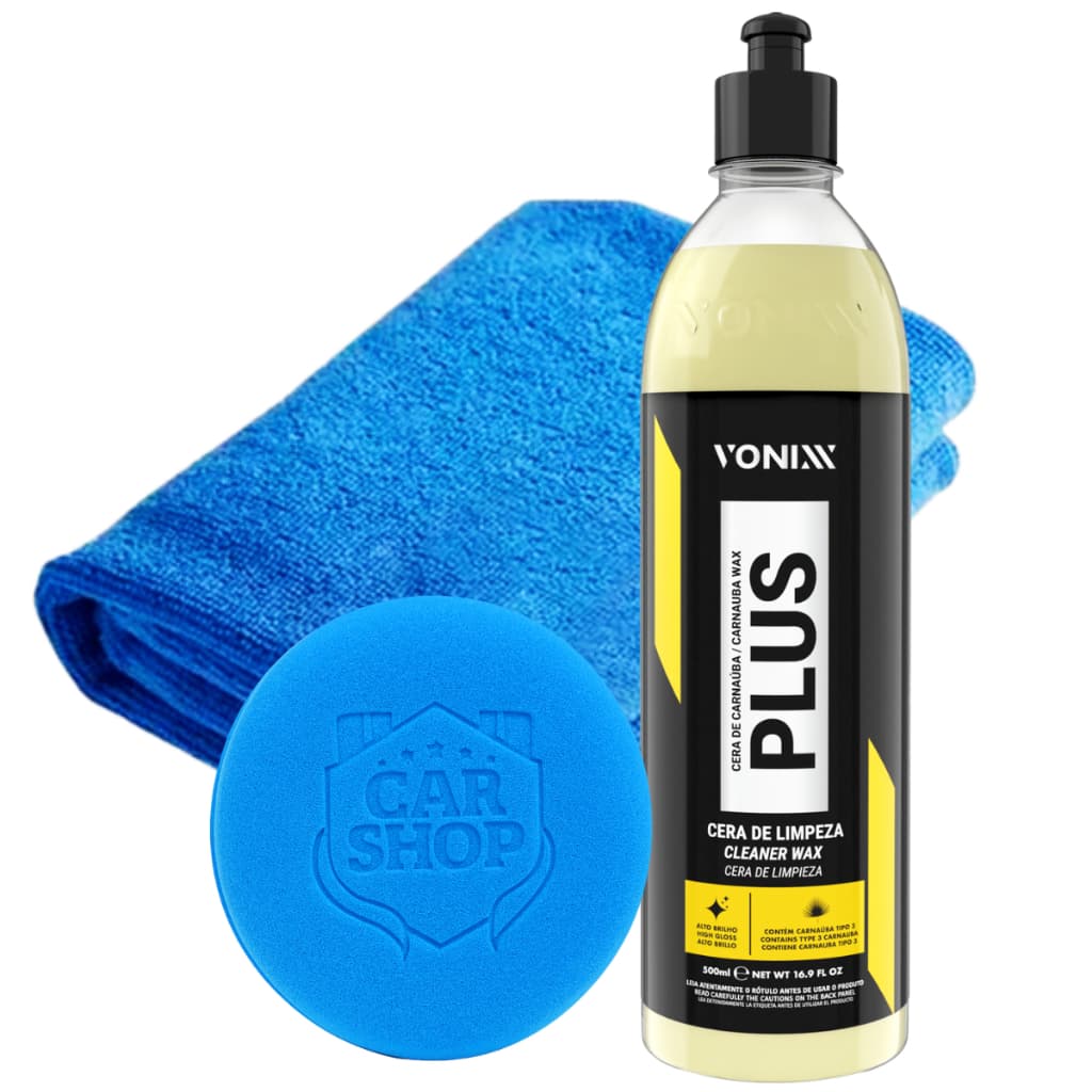 Kit Cera Carnauba Plus Vonixx 500ml Cera Liquida Automotiva