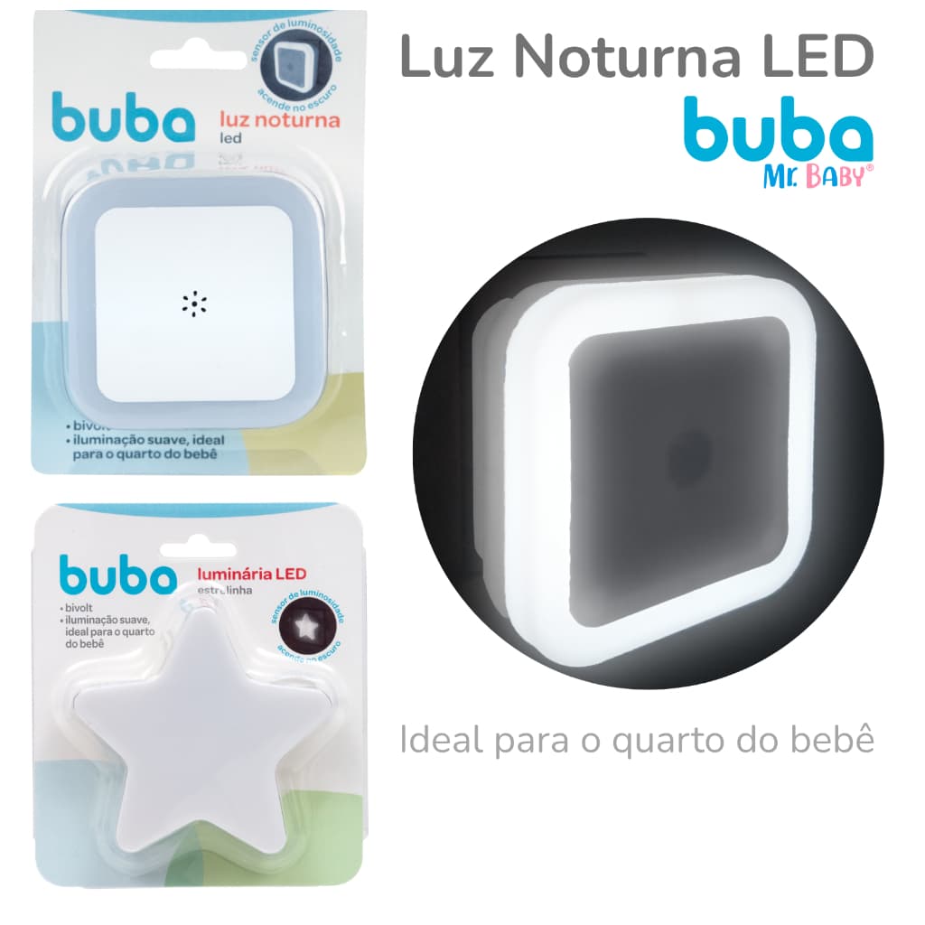Luminária Luz Led Noturna para Quarto do Bebê com Sensor Automático Buba