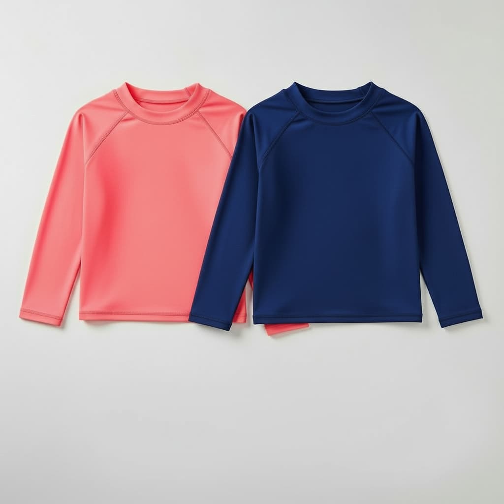Kit 2 Peças Camisas Infantil UV 50+ Proteção Solar  Manga longa Menino e Menina Segunda Pele 1 Ate 12 Anos Infantil