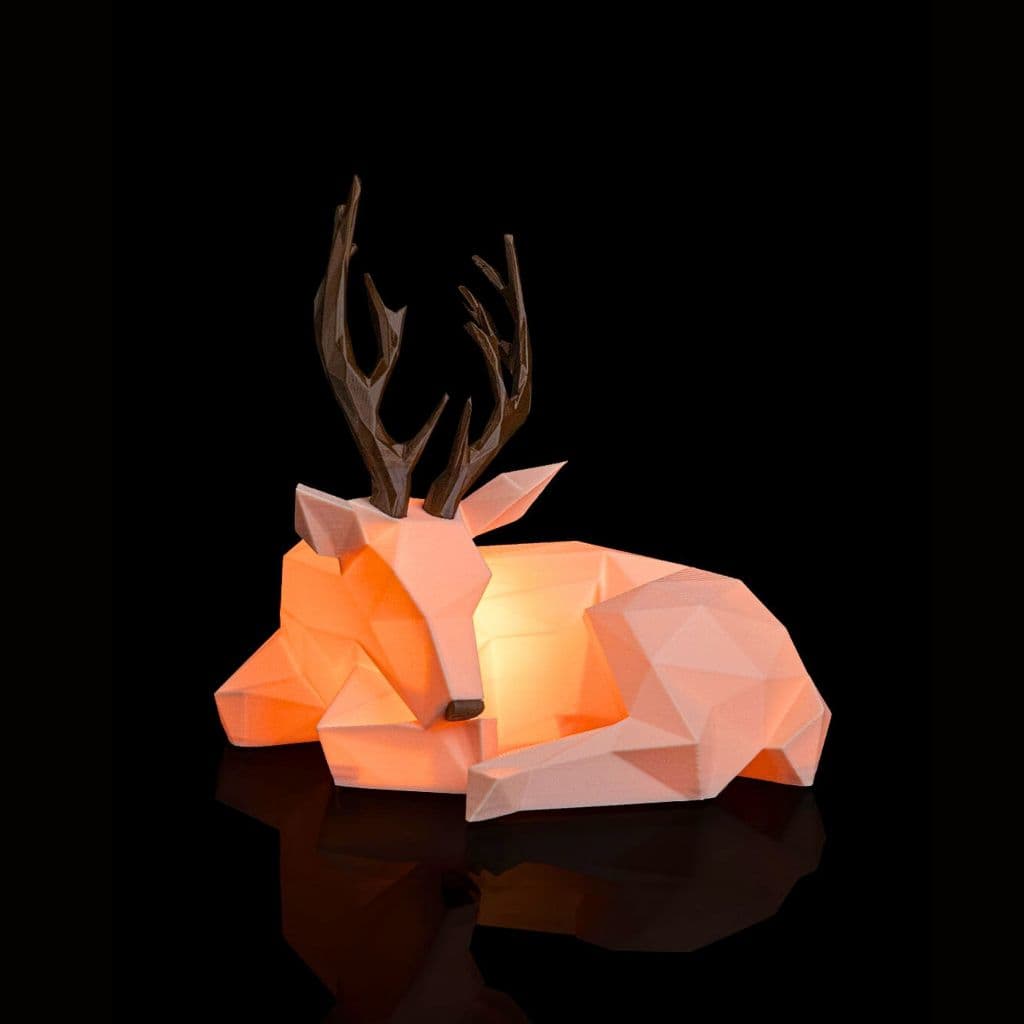 Decoração de Natal Rena Luminária – Escultura estilo Low Poly
