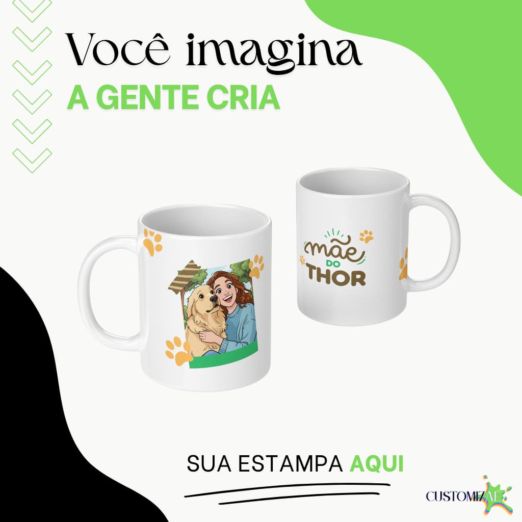 Caneca Personalizada com seu DESENHO|NOME|CARICATURA| SEU PET - Presente CRIATIVO e EXCLUSIVO.