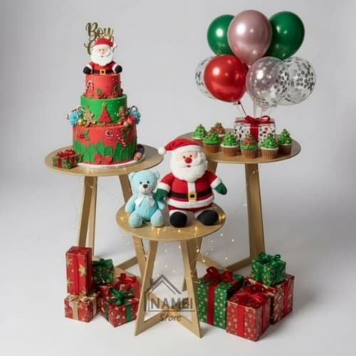 Conjunto De 3 Mesa Para Festa Decoração Mesa Lateral De Canto  Apoio Mesa Dobrável Redondo Mdf