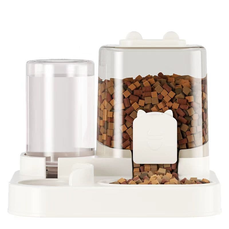 Alimentador Comedouro Automático Duplo Ração Pet Cães Gatos Bebedouro