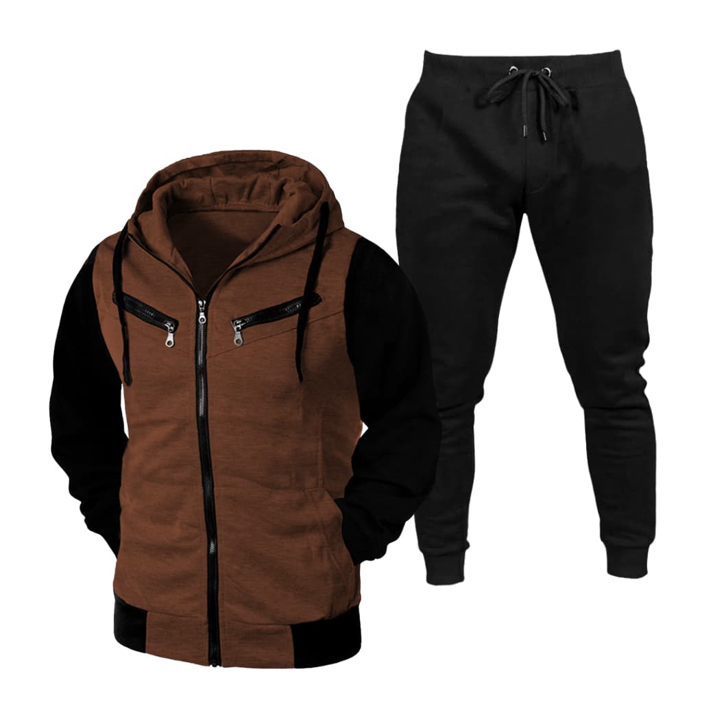 Conjunto De Moletom de Zíper Kit Blusa De Frio Aberta + Calça Moletom