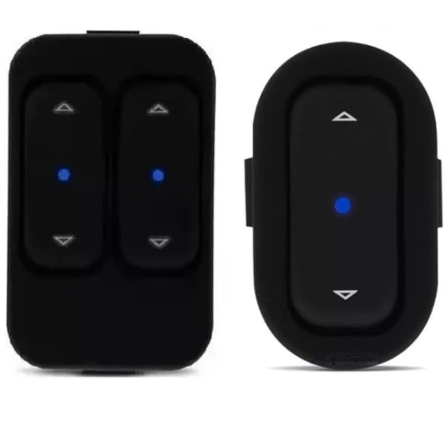 Par Botao Vidro Eletrico Agile Celta Montana Led Azul