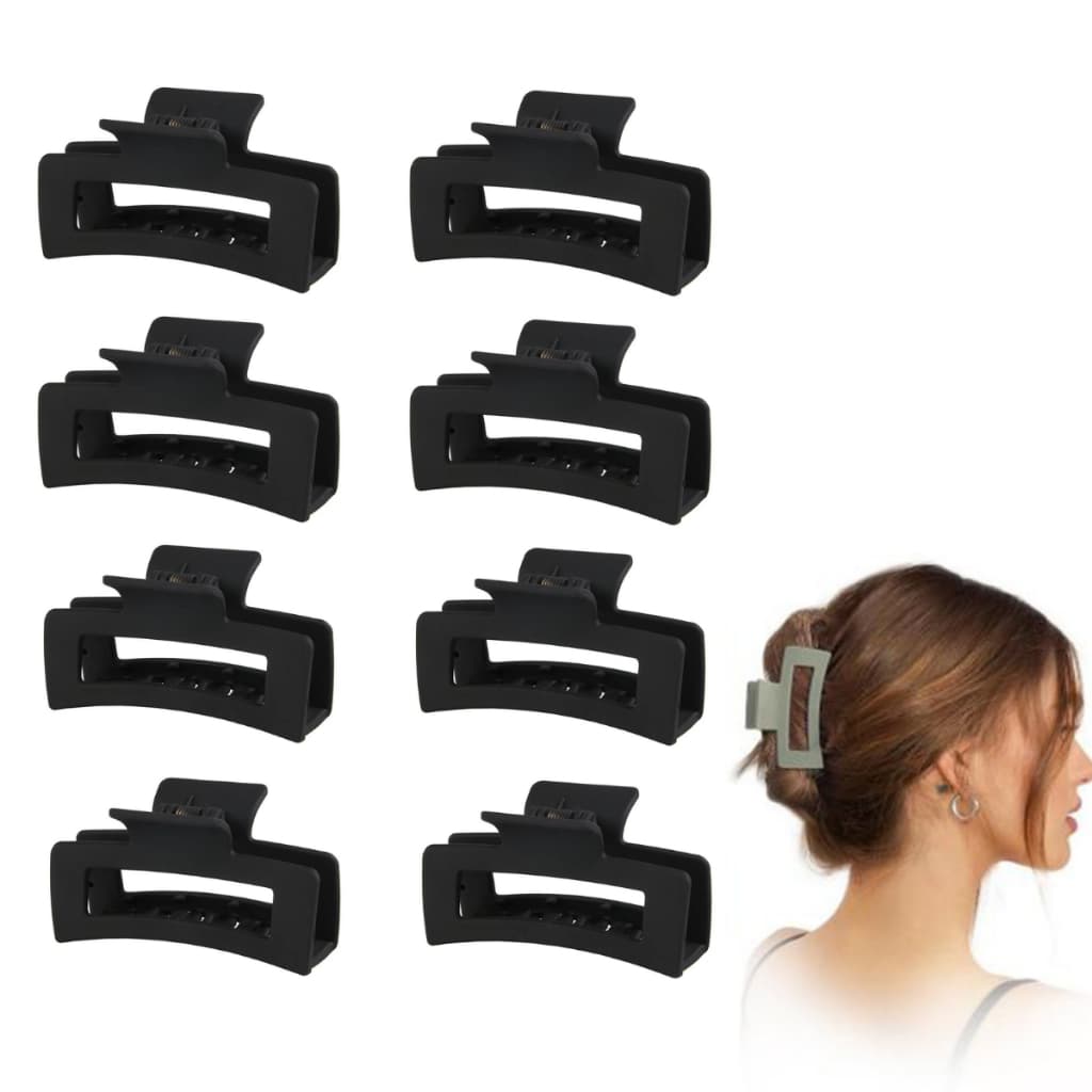 Kit 8 Prendedores Presilha Grampo Para Cabelo Tubarão Quadrado Acessório Mulheres