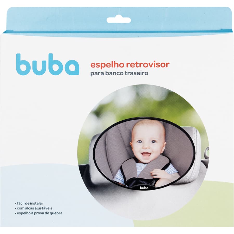 Espelho Retrovisor Para Banco Traseiro Buba Bebê Segurança Cadeirinha Carro Viagem Bebe Conforto.