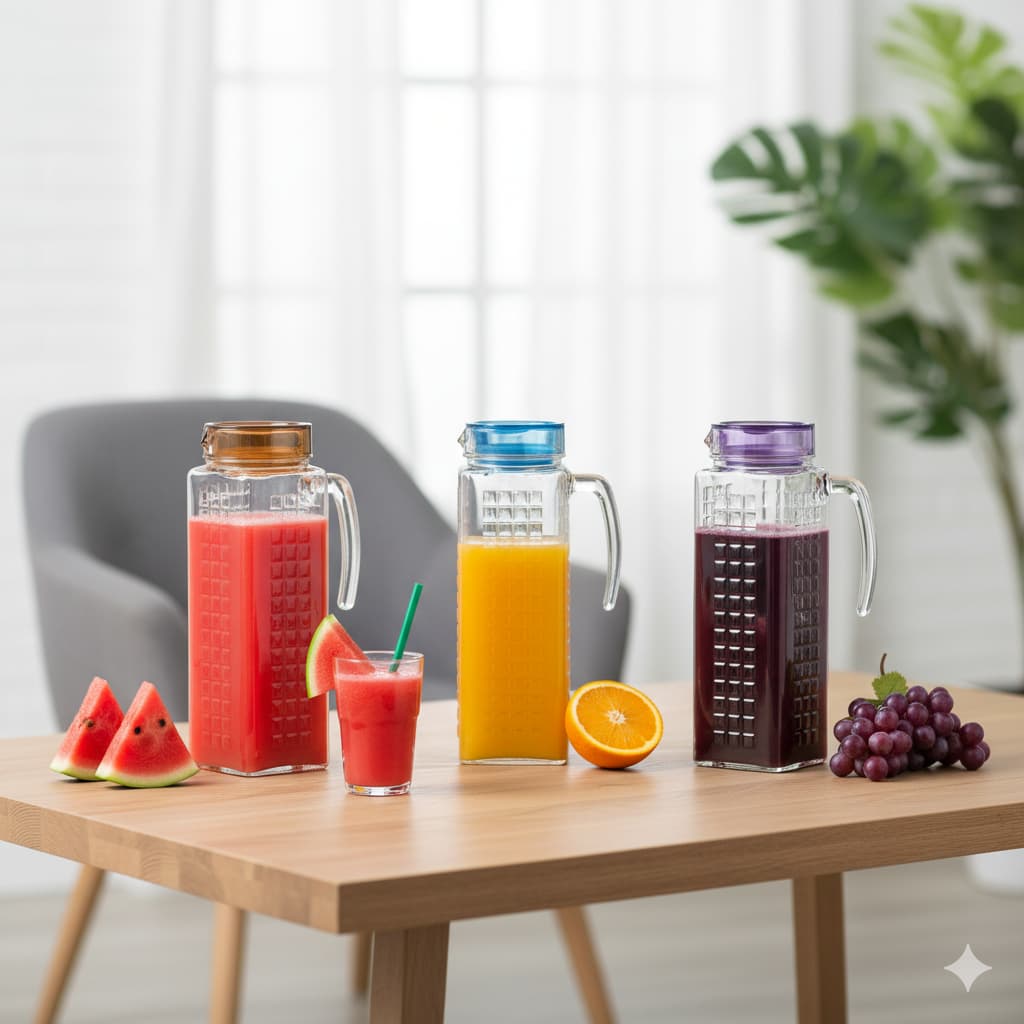 Nadir Jarra de Suco Ladrilhos com Tampa 1.2L p/ Bebidas Sempre Geladas Sucos Chás Refrigerantes Água